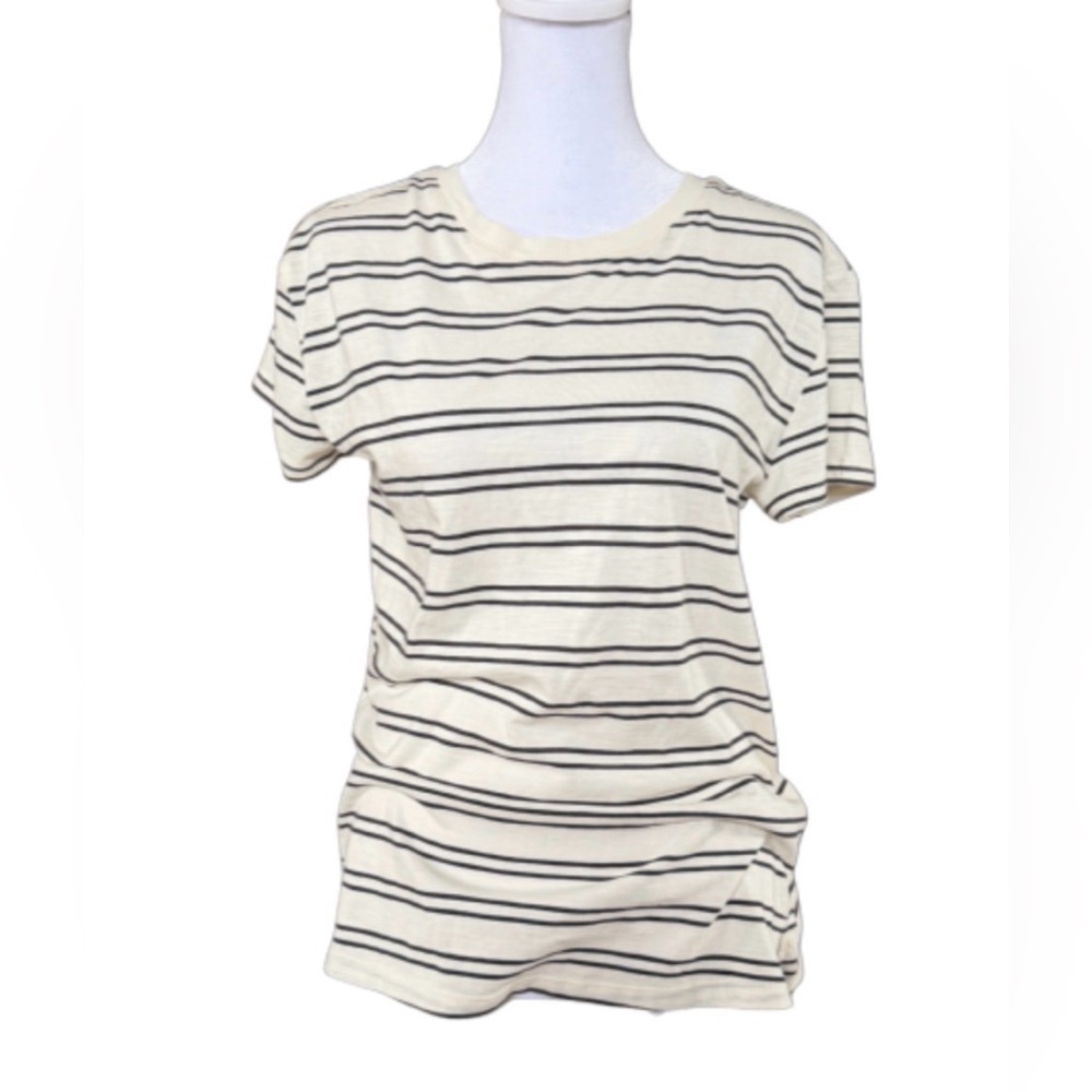 Maurices Cream and Black Striped Top